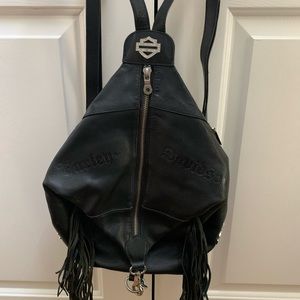Harley-Davidson fringed leather backpack